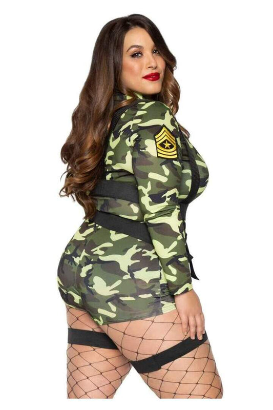 Leg Avenue Plus Goin' Commando Camo Romper Costume in Camo 1