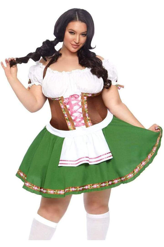 Leg Avenue Plus Gretchen Oktoberfest Costume in Brown/Green