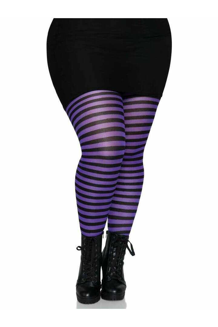 Leg Avenue Plus Jada Striped Women's Tights 10