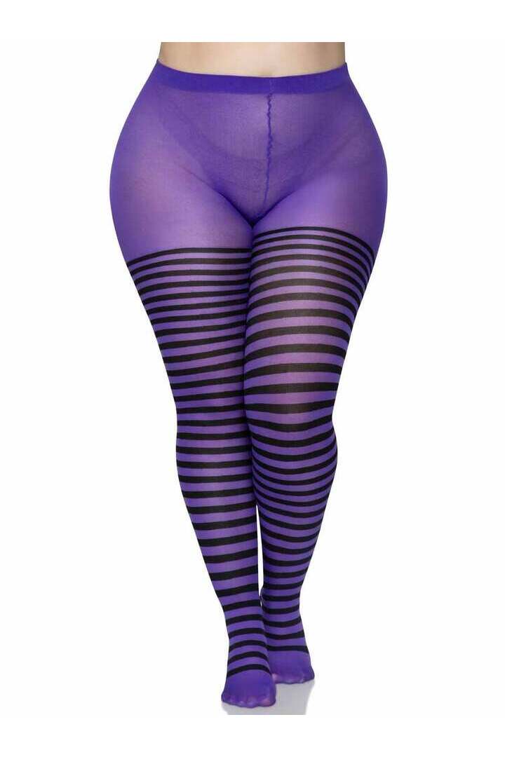 Leg Avenue Plus Jada Striped Women's Tights 14