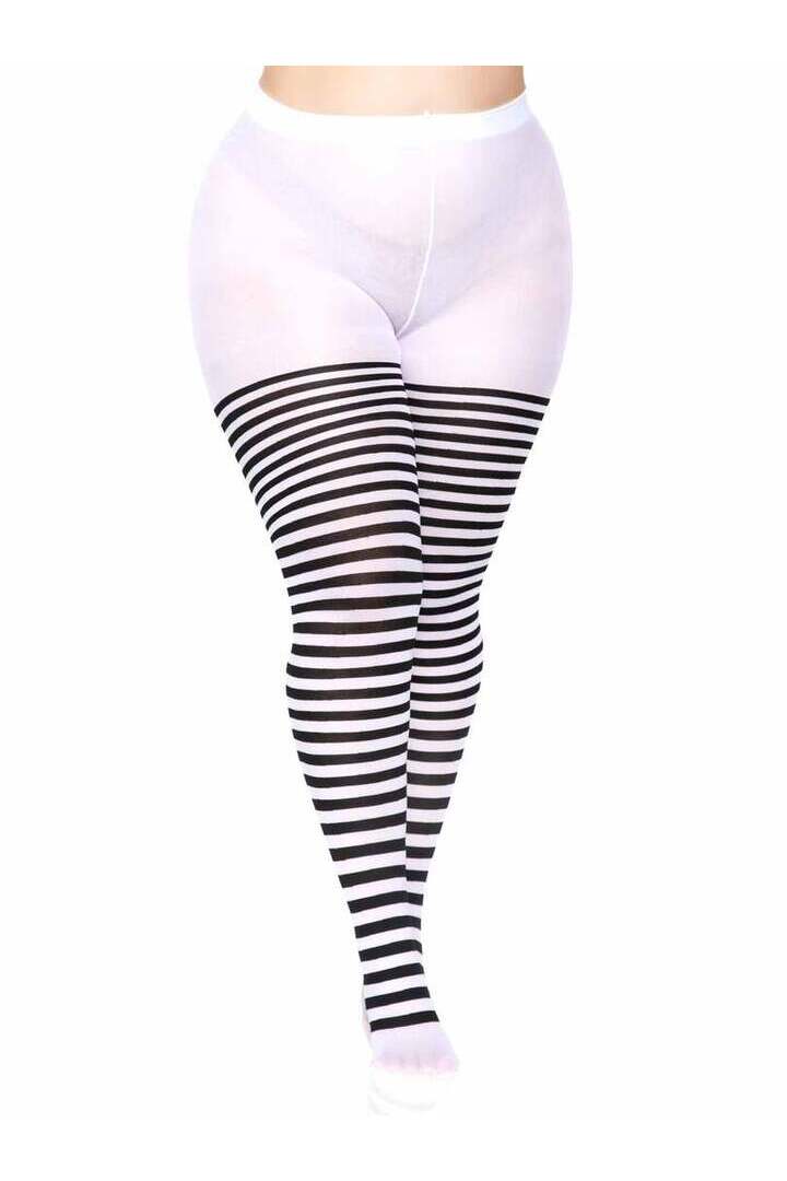 Leg Avenue Plus Jada Striped Women's Tights 3