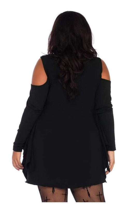 Leg Avenue Plus Jersey Spider Web Dress With Wings in Black 1