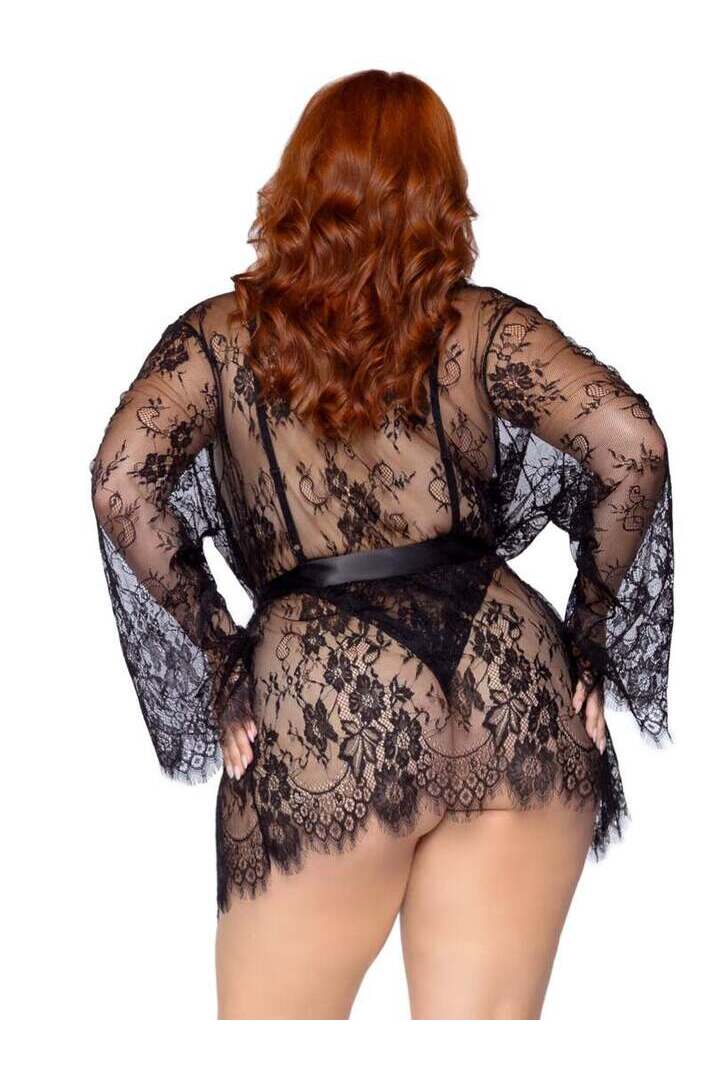 Leg Avenue Plus Love Affair Robe & Teddy Set in 1X/2X 7