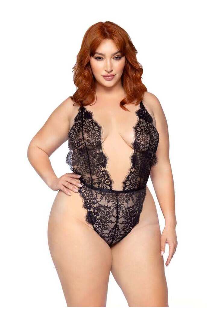 Leg Avenue Plus Love Affair Robe & Teddy Set in 1X/2X 8