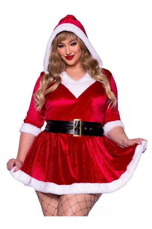 Leg Avenue Plus Mrs Claus Costume in Red/White