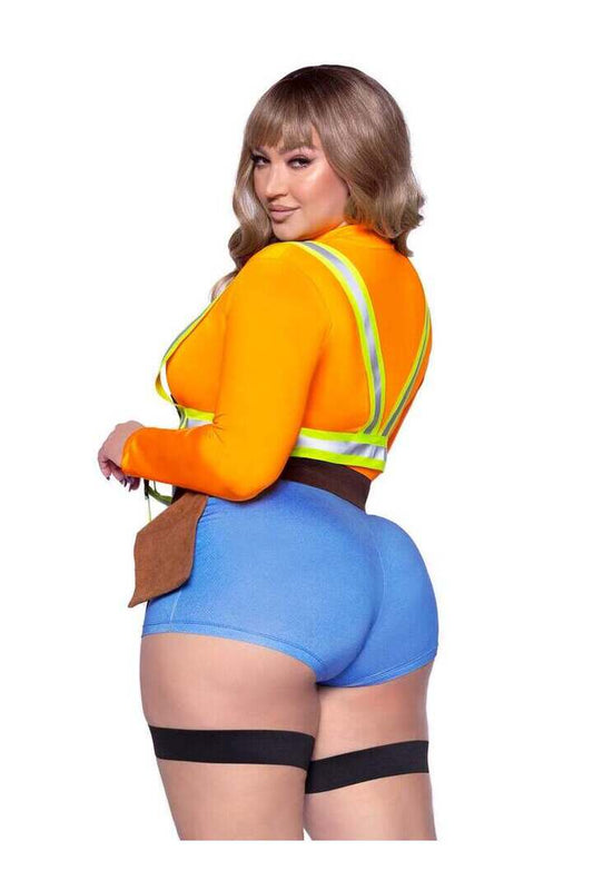 Leg Avenue Plus Nailed It Construction Worker Costume in Orange 1