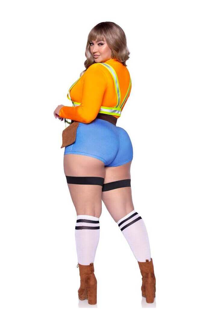 Leg Avenue Plus Nailed It Construction Worker Costume in Orange 4