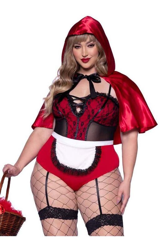 Leg Avenue Plus Naughty Miss Red Riding Hood Costume in Red/Black