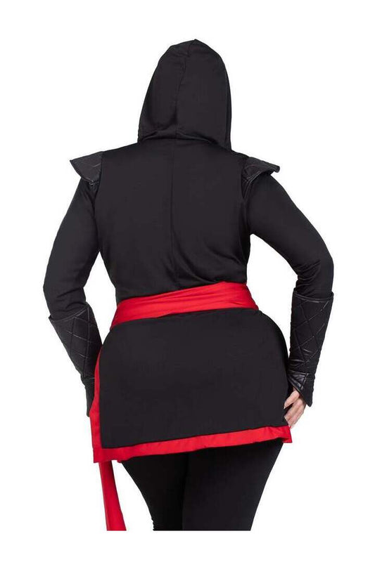Leg Avenue Plus Ninja Assassin Costume in Black/Red 1