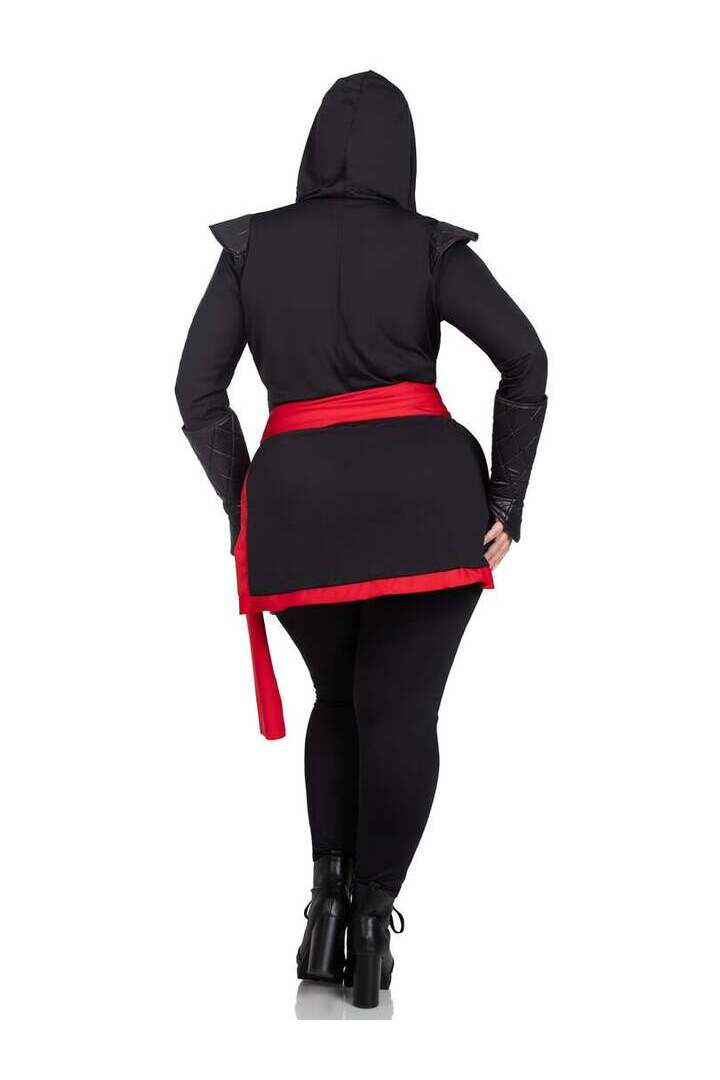 Leg Avenue Plus Ninja Assassin Costume in Black/Red 6