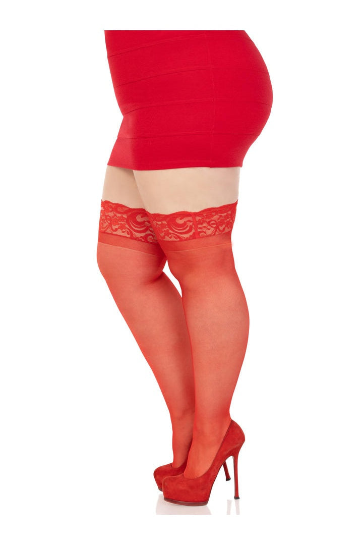 Leg Avenue Plus Nora Thigh High Stockings in Queen Size 8