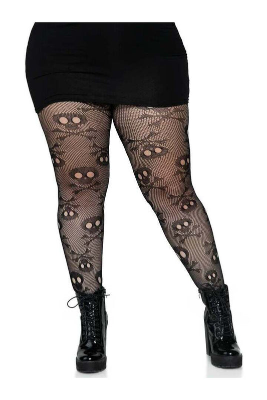 Leg Avenue Plus Pirate Booty Fishnet Tights Black in 1X/2X