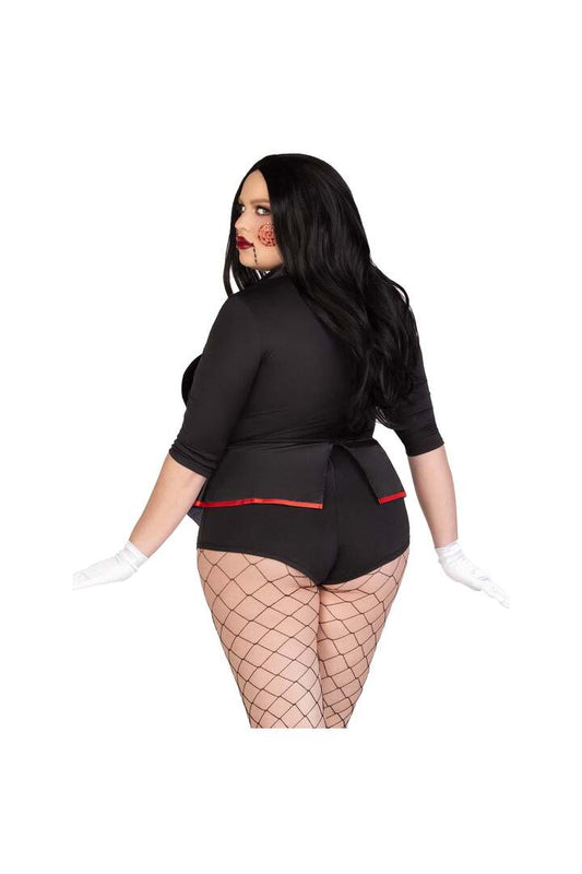 Leg Avenue Plus Pretty Puppet Costume Black/White 1