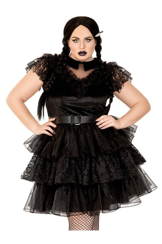 Leg Avenue Plus Raving Rebel Costume Black 4