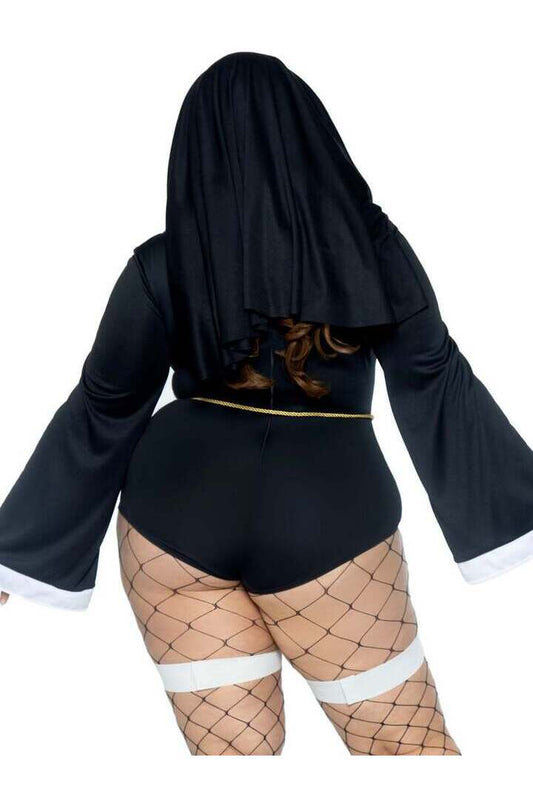 Leg Avenue Plus Sister Sin Nun Costume in Black/White 1