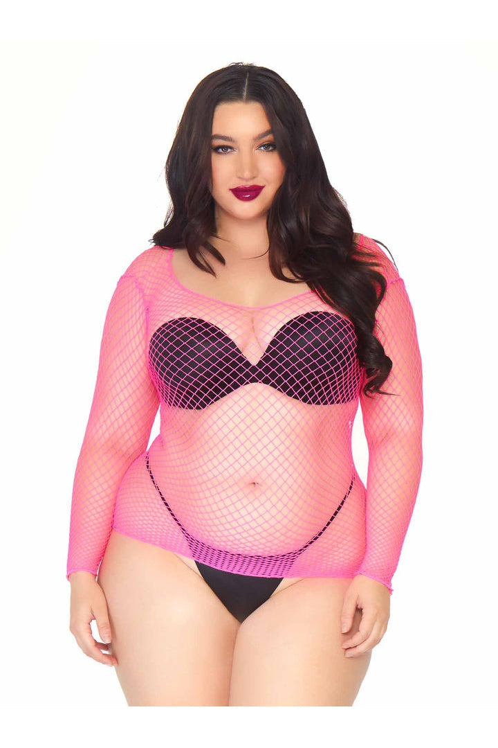 Leg Avenue Plus So Chill Fishnet Shirt in 1X/2X 2
