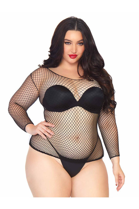 Leg Avenue Plus So Chill Fishnet Shirt in 1X/2X
