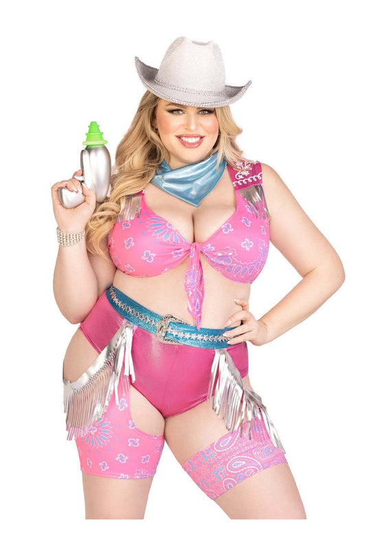 Leg Avenue Plus Space Cowgirl Costume Pink/Silver 5