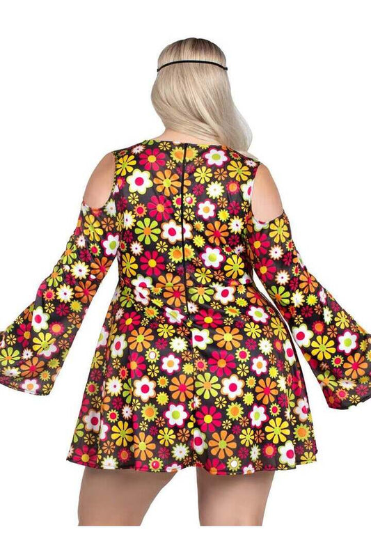 Leg Avenue Plus Starflower Hippie Costume in Brown 1