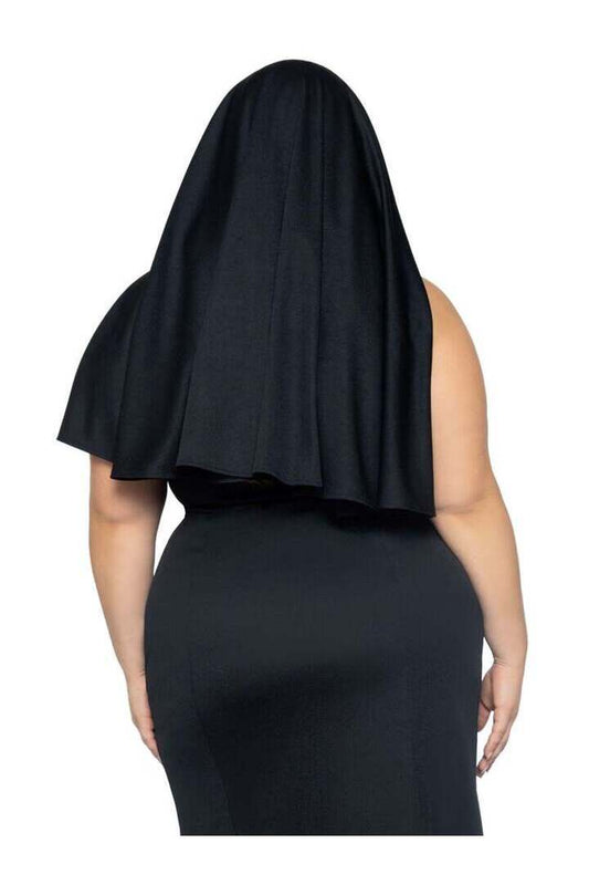 Leg Avenue Plus Sultry Sinner Nun Costume in Black/White 1