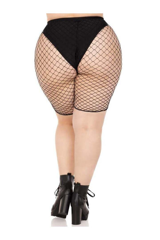 Leg Avenue Plus Troublemaker Fishnet Biker Shorts in 1X/2X 1