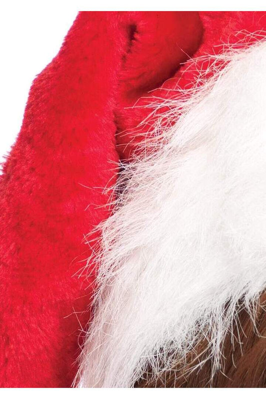 Leg Avenue Plush Velvet Santa Hat Red/White in One Size 1