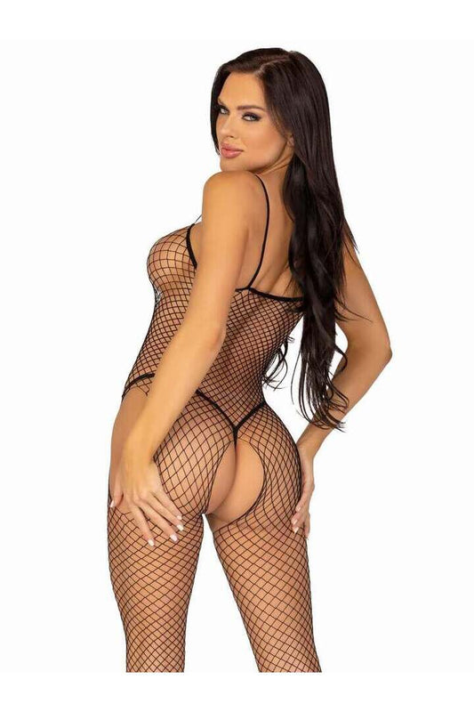 Leg Avenue Power Play Suspender Bodystocking Black in One Size 1