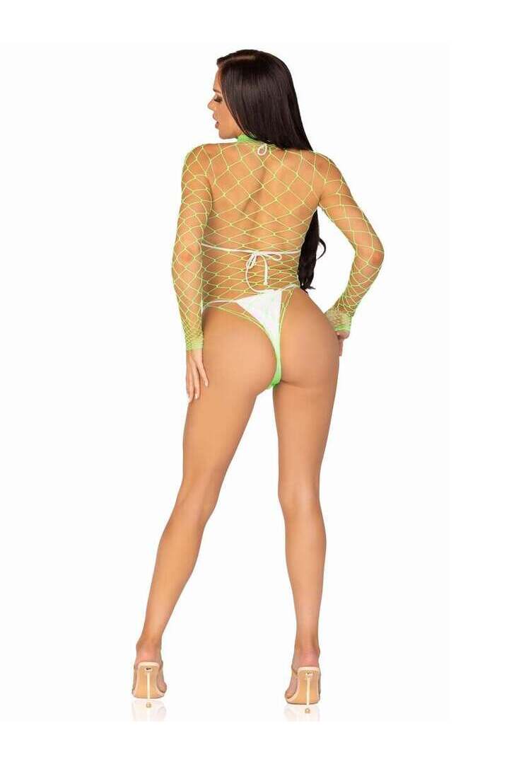 Leg Avenue Pretty Please Net Bodysuit in One Size 21