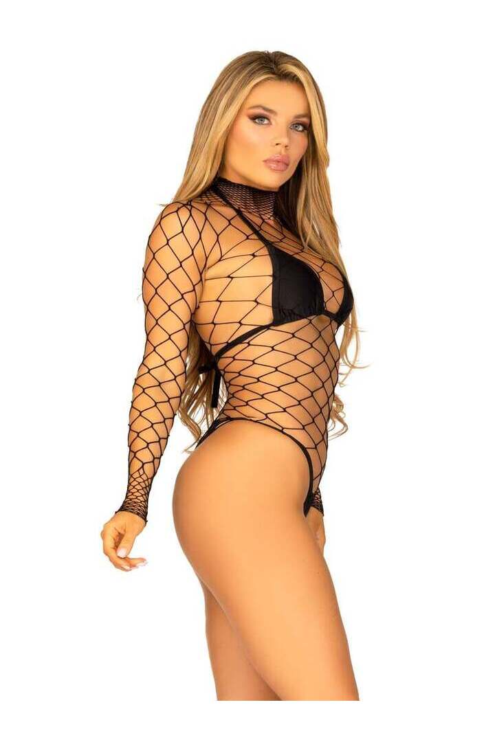 Leg Avenue Pretty Please Net Bodysuit in One Size 2