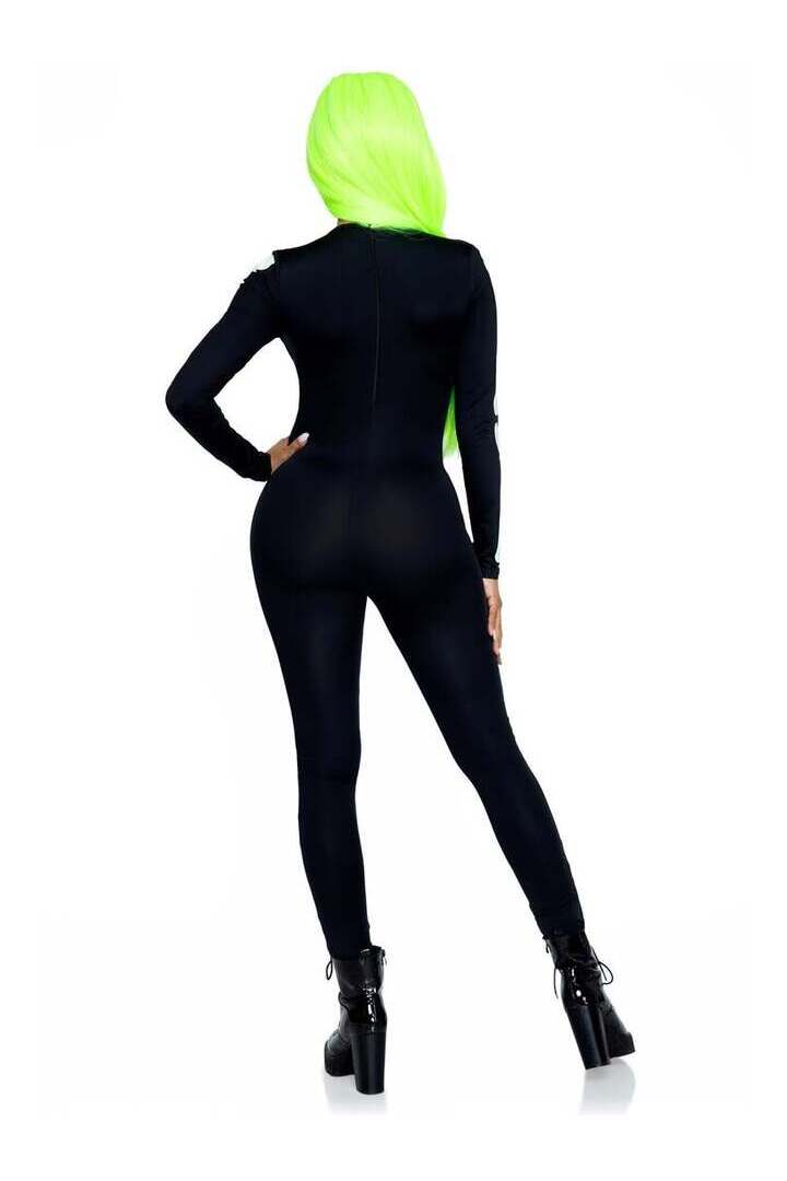 Leg Avenue Printed Glow In The Dark Skeleton Catsuit in Black/White 5