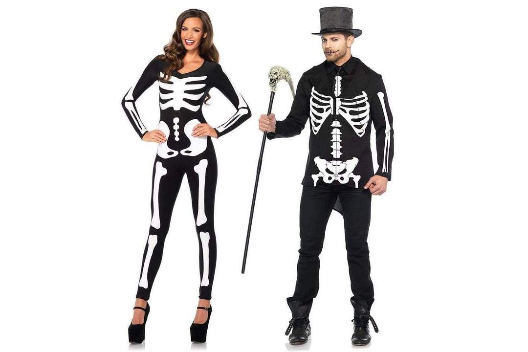 Leg Avenue Printed Glow In The Dark Skeleton Catsuit in Black/White 6