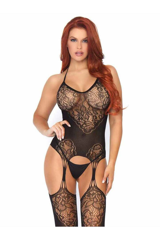 Leg Avenue Pure Obsession Suspender Bodystocking Black in One Size