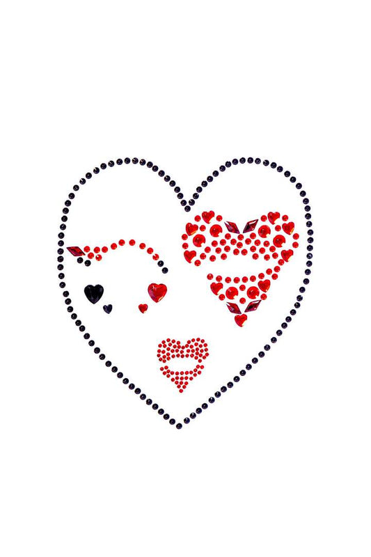 Leg Avenue Queen Adhesive Face Jewels Sticker Red/Black in One Size 1