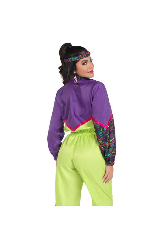 Leg Avenue Rad 80s Tracksuit Costume Purple/Green 1