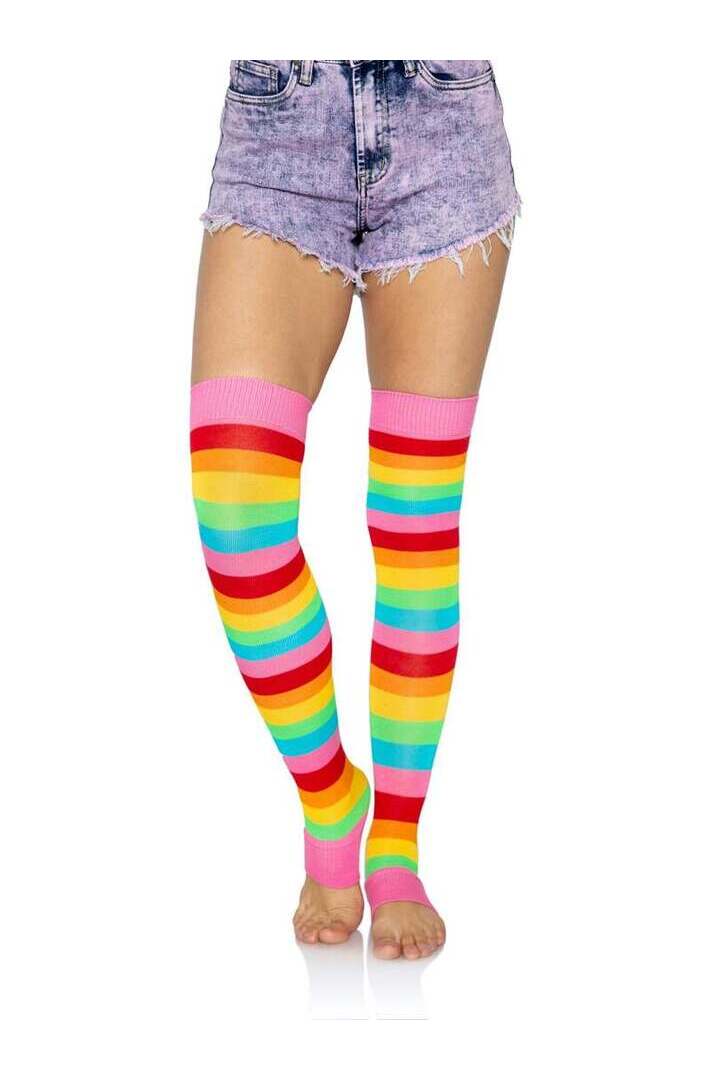 Leg Avenue Raya Rainbow Leg Warmers Multicolor in One Size 3