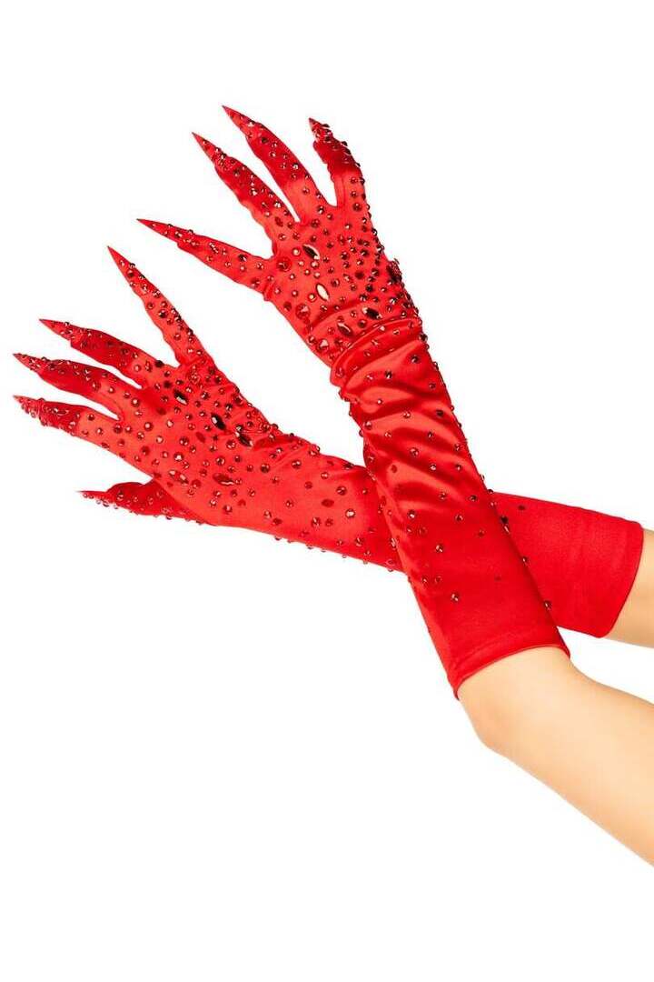 Leg Avenue Rhinestone Claw Gloves in One Size 3