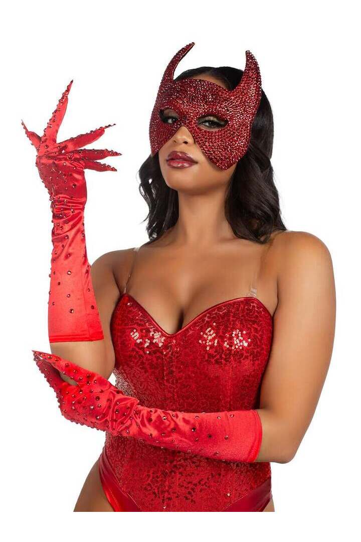 Leg Avenue Rhinestone Claw Gloves in One Size 4