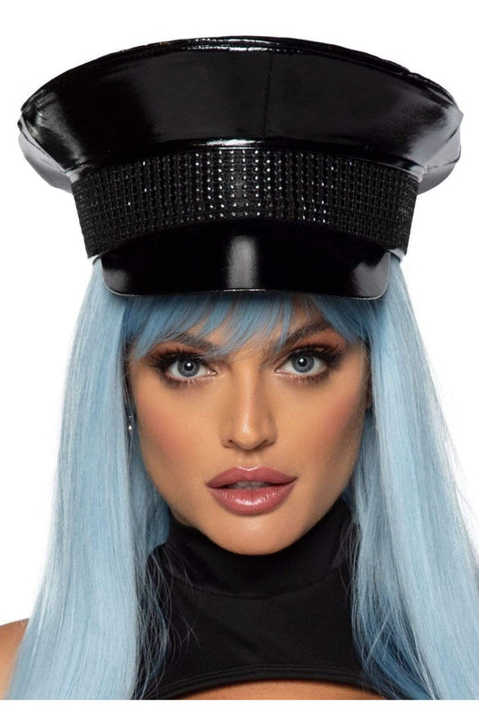 Leg Avenue Rhinestone Trimmed Military Hat in One Size