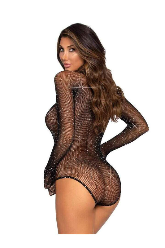 Leg Avenue Risk Factor Gloved Bodysuit Black in One Size 1
