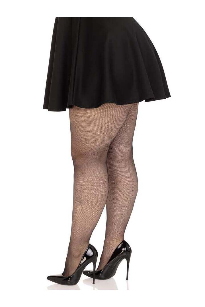 Leg Avenue Ronnie Plus Micro Net Tights Black in 1X/2X 2