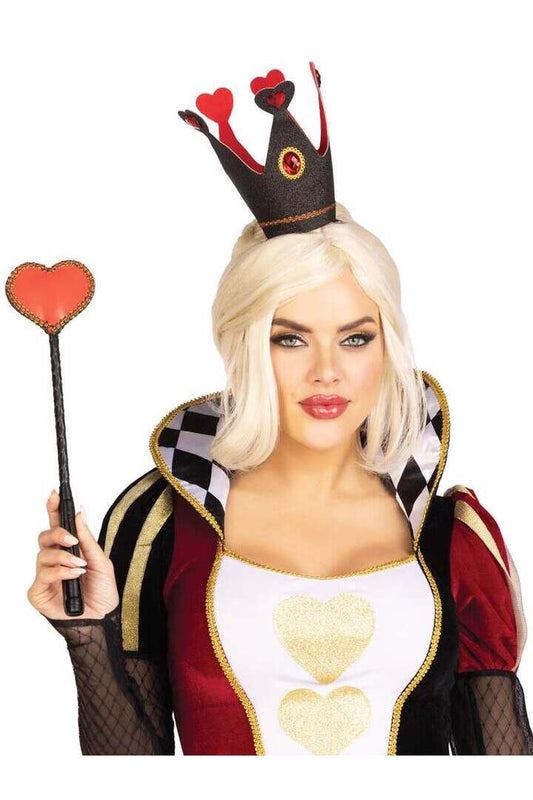Leg Avenue Royal Crown Headband and Heart Scepter Black/Red in One Size