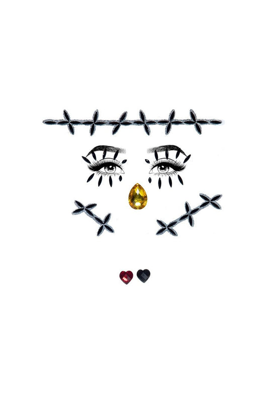 Leg Avenue Scarecrow Stitch Rhinestone Stick-On Jewels Black in One Size 1