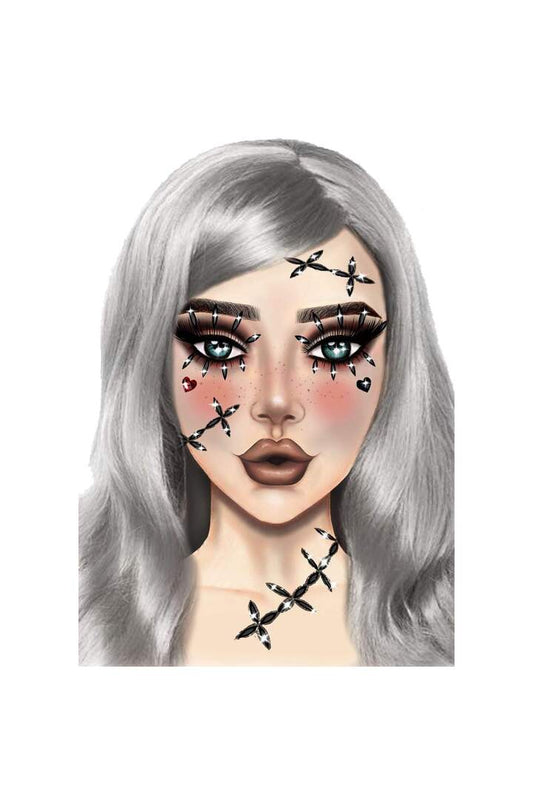 Leg Avenue Scarecrow Stitch Rhinestone Stick-On Jewels Black in One Size