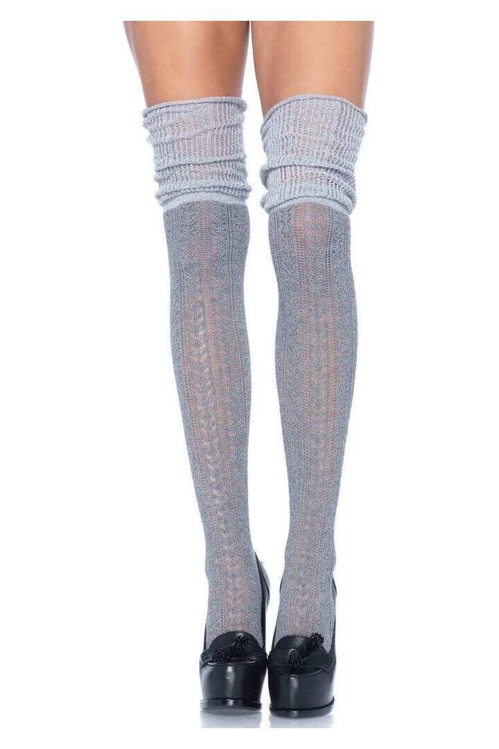 Leg Avenue Serena Pointelle Knee Scrunch Socks in One Size 8