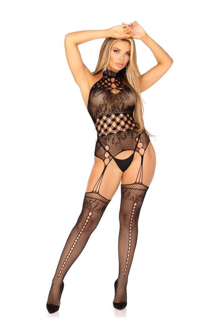 Leg Avenue Set The Mood Net Bodystocking in One Size 10