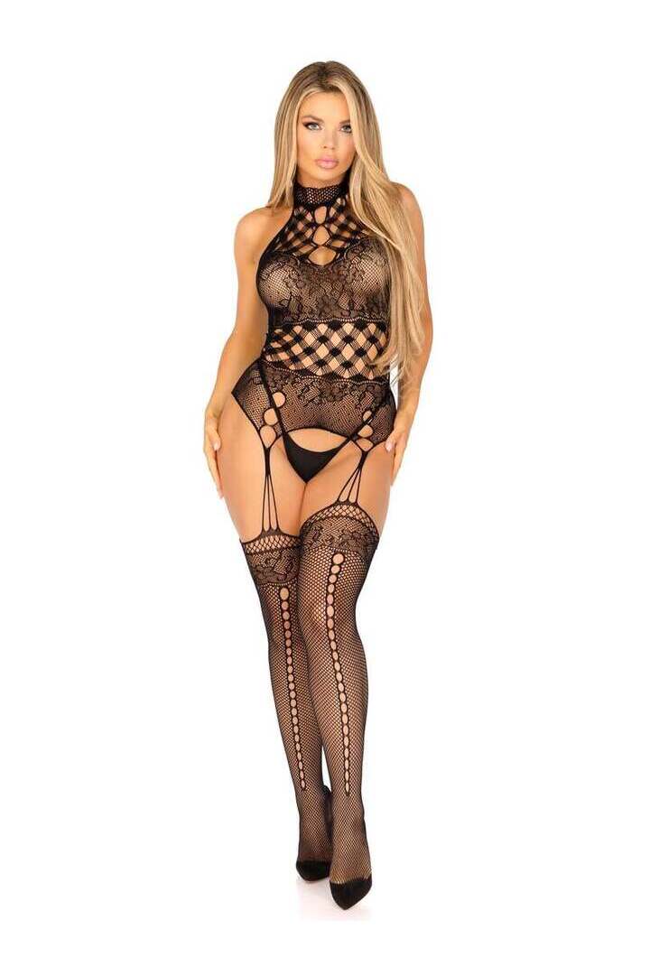 Leg Avenue Set The Mood Net Bodystocking in One Size 8
