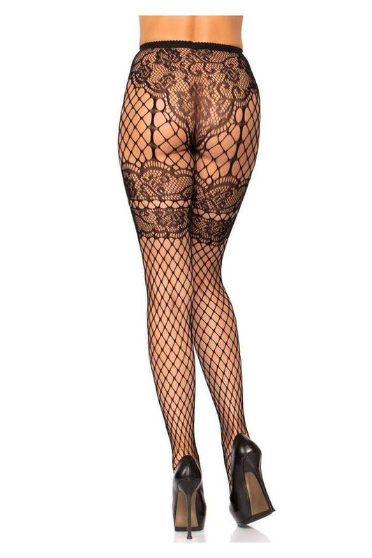 Leg Avenue Sheila Faux Garter Tights Black in One Size 1
