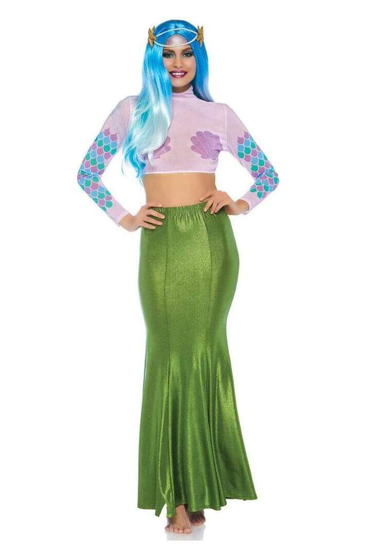 Leg Avenue Shimmer Spandex Mermaid Costume Maxi Skirt 1