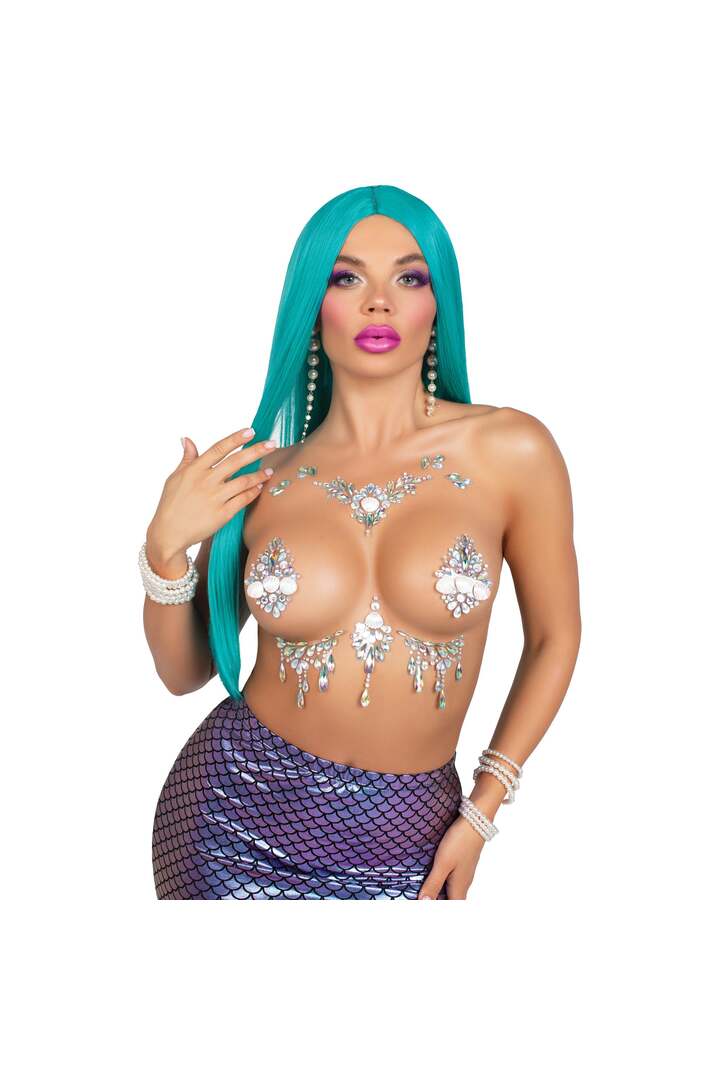 Leg Avenue Siren Body Jewels Sticker Clear in One Size 3