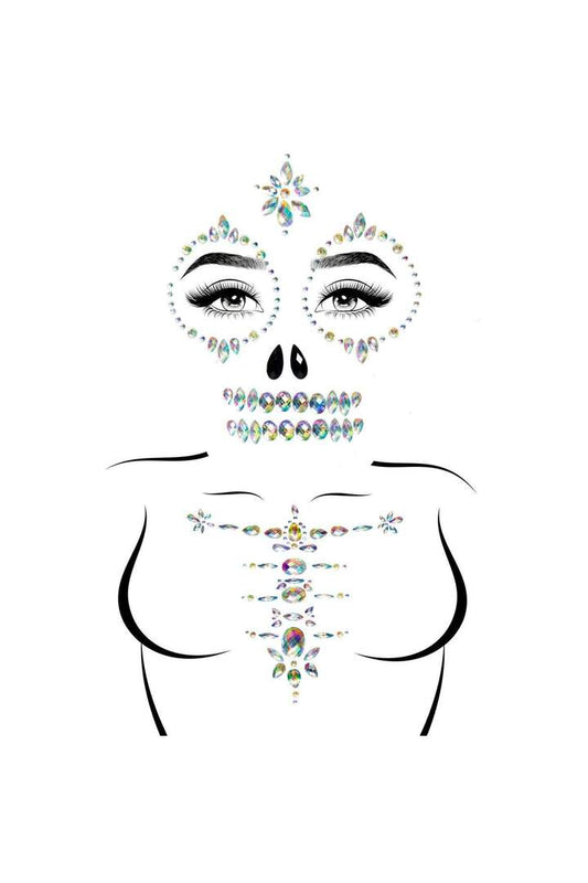 Leg Avenue Skeleton Rhinestone Stick-On Jewels Clear in One Size 1